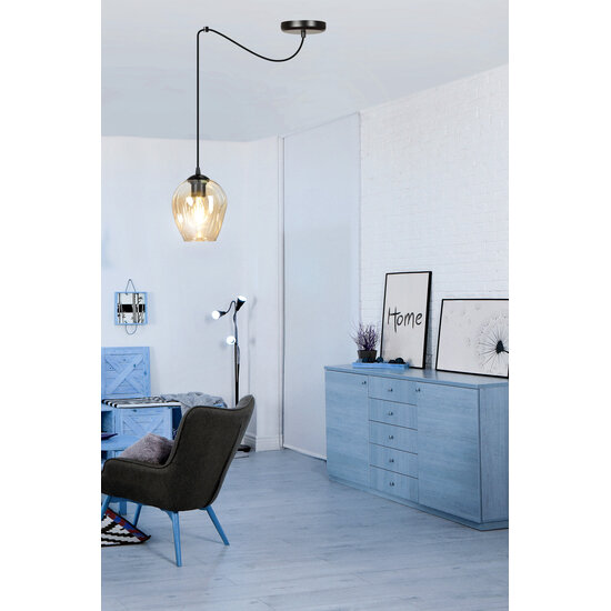 Emibig Emibig Malmo amberkleurige 1L pendel E27 decentraliseerbaar - Perfect voor sfeervolle verlichting in elke ruimte