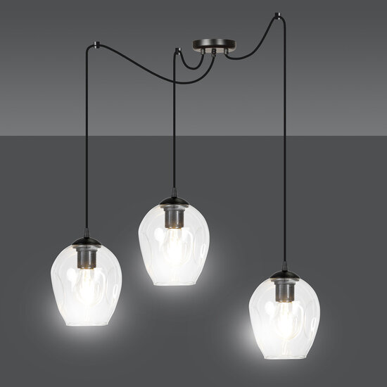 Emibig Emibig Malmo transparente 3L colgante E27 descentralizable - Iluminación ideal para cualquier espacio