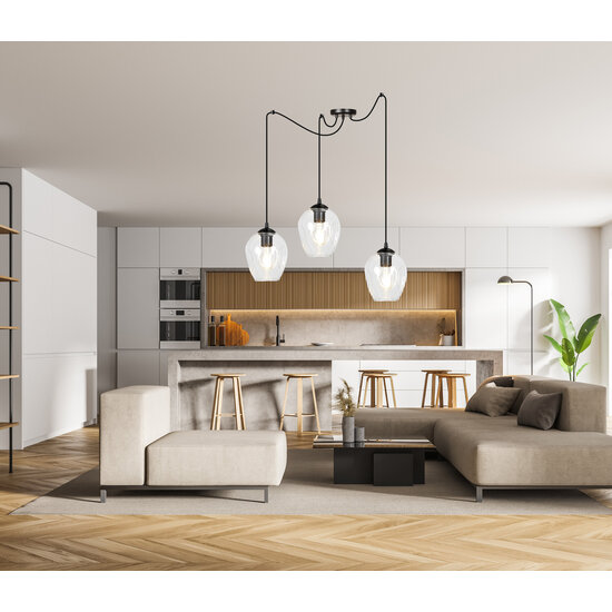 Emibig Emibig Malmo transparente 3L Pendelleuchte E27 dezentralisierbar - Ideales Licht für jeden Raum