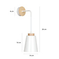 Emibig Emibig Kaarina white with wood wall lamp 1x E27 - Ideal for creating a cozy atmosphere
