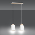 Emibig Emibig Kaarina 2L white pendant lamp with wood 2x E27 - Perfect for creating a cozy atmosphere