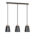 Emibig Emibig Kaarina long 3L black pendant lamp with wood 3x E27 - Ideal for adding a modern touch to your space