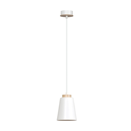 Emibig Emibig Kaarina lámpara colgante blanca con madera 1x E27 - Perfecta para cualquier espacio