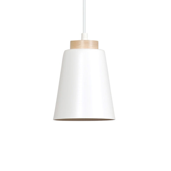 Emibig Emibig Kaarina white pendant lamp with wood 1x E27 - Perfect for any space