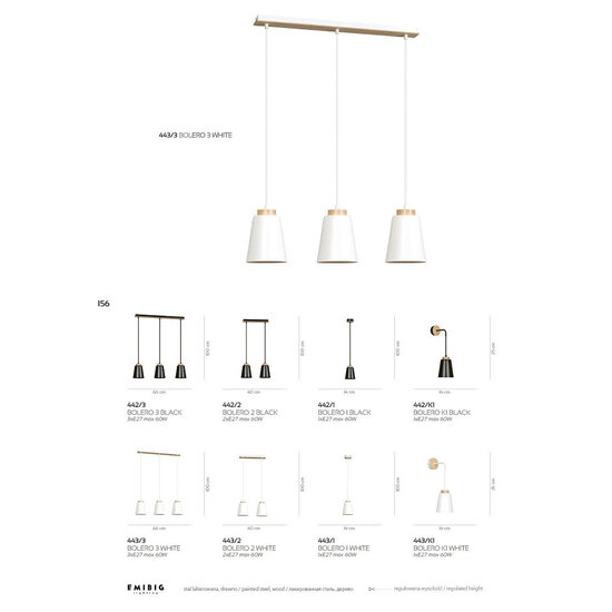 Emibig Emibig Kaarina black pendant lamp with wood 1x E27 - Create ambiance in your home