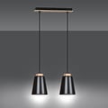 Emibig Emibig Kaarina 2L black pendant lamp with wood 2x E27 - Perfect lighting for any space