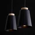 Emibig Emibig Kaarina 2L black pendant lamp with wood 2x E27 - Perfect lighting for any space
