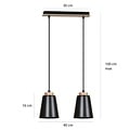 Emibig Emibig Kaarina 2L black pendant lamp with wood 2x E27 - Perfect lighting for any space