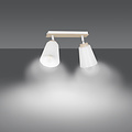 Emibig Emibig Salo 2L lampe de plafond blanche et bois 2x E27 - Éclairage idéal pour chaque pièce