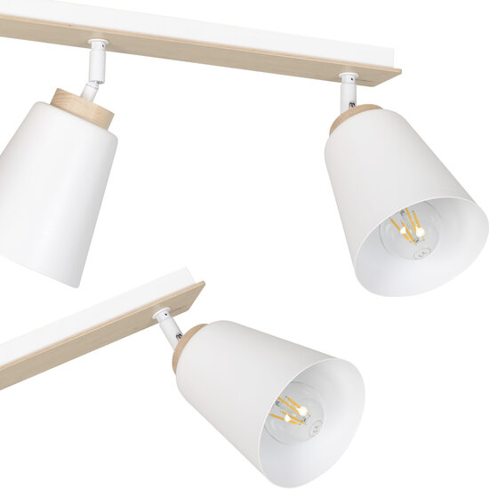 Emibig Emibig Salo 2L lámpara de techo blanca y madera 2x E27 - Iluminación ideal para cualquier habitación