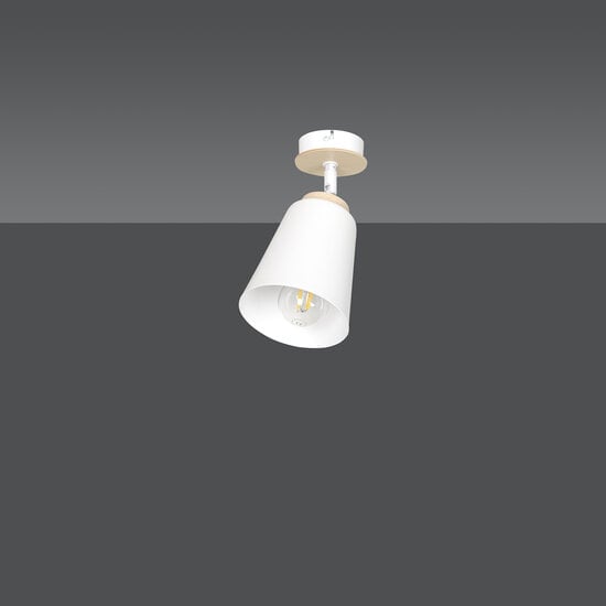 Emibig Emibig Salo lampe de plafond blanche et bois 1x E27 - Éclairage idéal pour chaque pièce