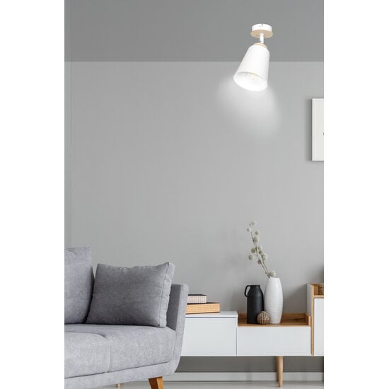 Emibig Emibig Salo white ceiling lamp white and wood 1x E27 - Ideal lighting for any room