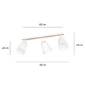 Emibig Emibig Salo 3L witte plafondlamp wit en hout 3x E27 - Perfecte verlichting voor elke ruimte