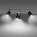 Emibig Emibig Salo 3L plafondlamp zwart en hout 3x E27 - Perfecte verlichting voor elke ruimte
