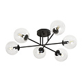 Emibig Emibig Kangasala ronde toffe 6L plafondlamp zwart met transparant glas bollen E14 - Perfecte verlichting voor elke ruimte