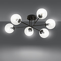 Emibig Emibig Kangasala runde coole 6L Deckenleuchte schwarz mit transparenten Glasbirnen E14 - Ideale Beleuchtung für moderne Innenräume
