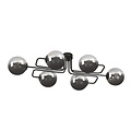 Emibig Emibig Kangasala playful 6L ceiling lamp black with smoked glass bulbs E14 - Illuminate your space with style and warmth