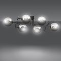 Emibig Emibig Kangasala playful 6L ceiling lamp black with smoked glass bulbs E14 - Illuminate your space with style and warmth
