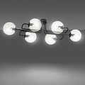 Emibig Emibig Kangasala toffe 6L plafondlamp zwart met transparant glas bollen E14 - Perfecte verlichting voor elke ruimte