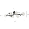 Emibig Emibig Kangasala toffe 6L plafondlamp zwart met transparant glas bollen E14 - Perfecte verlichting voor elke ruimte