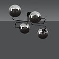 Emibig Emibig Kangasala lámpara de techo 4L negra con bombillas de vidrio ahumado E14 - Iluminación ideal para cualquier espacio