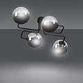 Emibig Emibig Kangasala lámpara de techo 4L negra con bombillas de vidrio ahumado E14 - Iluminación ideal para cualquier espacio