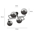 Emibig Emibig Kangasala playful 4L ceiling lamp black with smoked glass bulbs E14 - Ideal lighting for any space