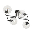 Emibig Emibig Kangasala cool 4L lámpara de techo negra con bombillas de vidrio transparente E14 - Iluminación elegante para cualquier espacio