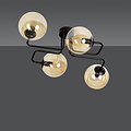 Emibig Emibig Kangasala speciale 4L plafondlamp zwart met amberkleurige bollen E14 - Creëer een sfeervolle ambiance in uw huis