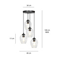 Emibig Emibig Nokia ronde 4L transparant glas hanglamp 4x E27 - Perfecte verlichting voor elke ruimte