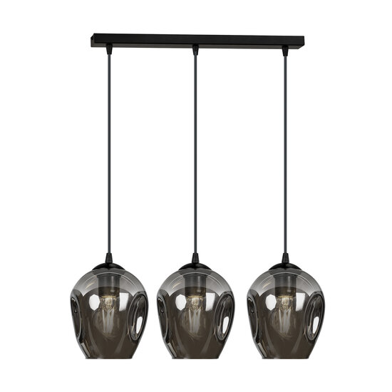 Emibig Emibig Nokia lámpara colgante de vidrio ahumado 3x E27 - Iluminación ideal para interiores modernos