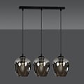Emibig Emibig Nokia longue 3L lampe suspendue en verre fumé 3x E27 - Éclairage idéal pour les intérieurs modernes