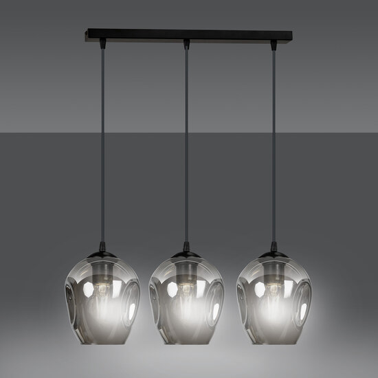 Emibig Emibig Nokia lámpara colgante de vidrio ahumado 3x E27 - Iluminación ideal para interiores modernos