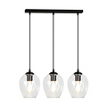 Emibig Emibig Nokia longue 3L lampe suspendue en verre transparent 3x E27 - Éclairage idéal pour chaque espace