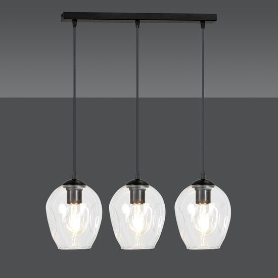 Emibig Emibig Nokia lange 3L Hängeleuchte aus transparentem Glas 3x E27 - Ideale Beleuchtung für jeden Raum