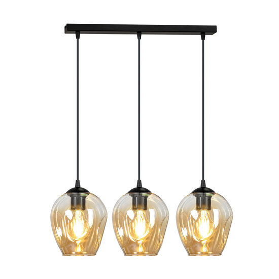 Emibig Emibig Nokia long 3L amber glass hanging lamp 3x E27 - Ideal for creating a warm atmosphere