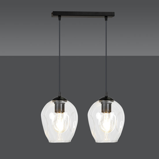 Emibig Emibig Nokia dubbele transparant glas enkele pendellamp E27 - Perfecte verlichting voor elke ruimte