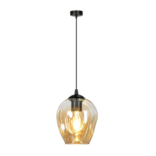 Emibig Emibig Nokia amber glas enkele pendellamp E27 - Creëer een sfeervolle ambiance in uw huis