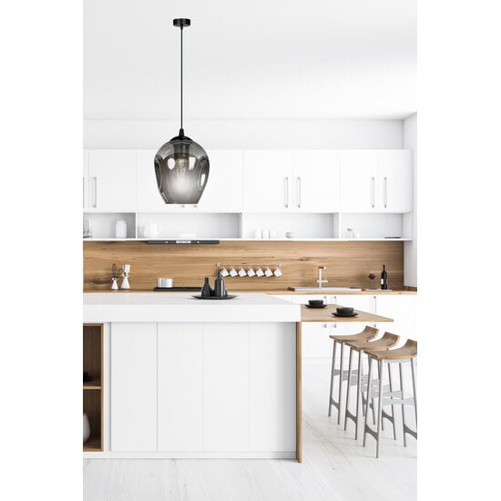 Emibig Emibig Nokia smoked glass single pendant lamp E27 - Ideal lighting for any space