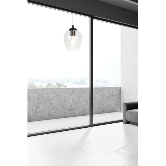Emibig Emibig lámpara colgante de vidrio transparente Nokia E27 - Iluminación ideal para interiores modernos