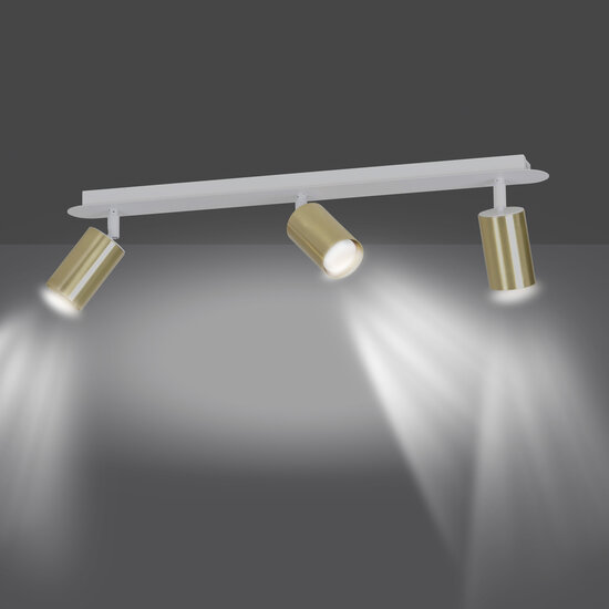 Emibig Emibig Kokkola 3L lámpara de techo blanca y dorada 3x GU10 orientable - Iluminación ideal para cualquier habitación