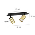 Emibig Emibig Kokkola 2L lámpara de techo negra y dorada 2x GU10 orientable - Iluminación ideal para cualquier espacio