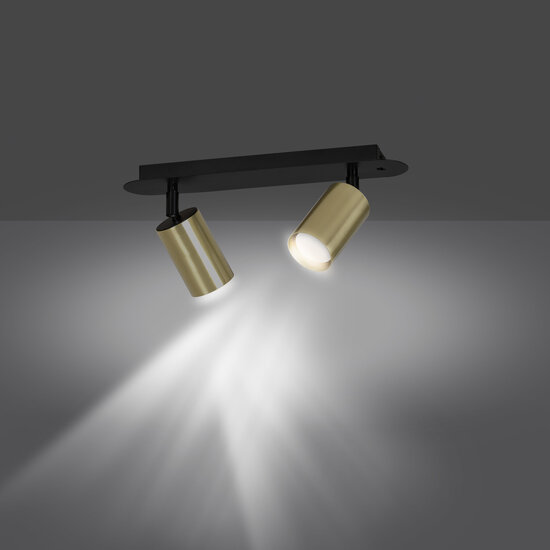 Emibig Emibig Kokkola 2L lámpara de techo negra y dorada 2x GU10 orientable - Iluminación ideal para cualquier espacio