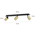 Emibig Emibig Kokkola 3L lámpara de techo negra y dorada 3x GU10 orientable - Iluminación ideal para interiores modernos