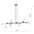 Emibig Emibig PANDORA 8 BL TRANSPARENT - Lampe suspendue moderne pour un éclairage élégant