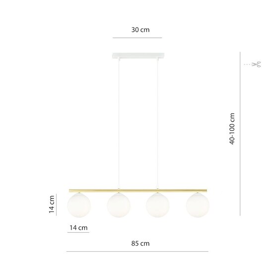 Emibig Emibig ALLORA 4 WH OPAL - Modern pendant lamp for stylish lighting