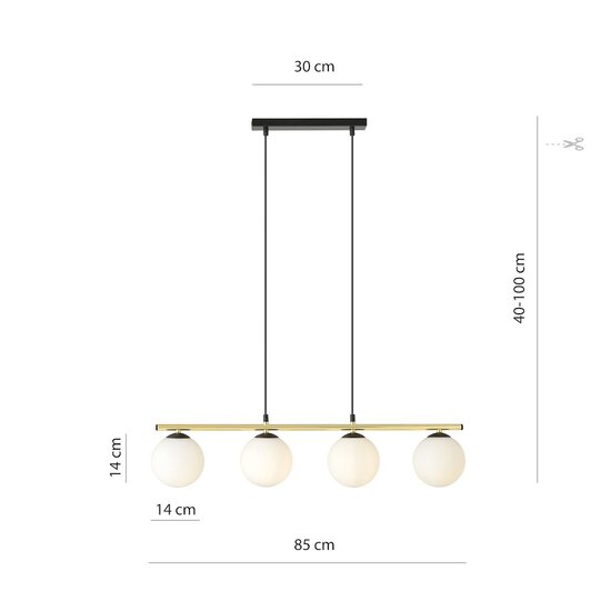 Emibig Emibig ALORA 4 BL OPAL - Moderne Pendelleuchte für stilvolle Beleuchtung
