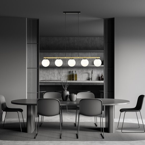 Emibig Emibig ALLORA 5 BL OPAL - Moderne Pendelleuchte für stilvolle Beleuchtung
