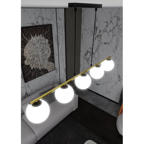 Emibig Emibig ALLORA 5 BL OPAL - Moderne Pendelleuchte für stilvolle Beleuchtung
