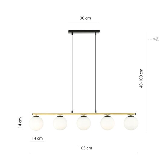 Emibig Emibig ALLORA 5 BL OPAL - Moderne Pendelleuchte für stilvolle Beleuchtung